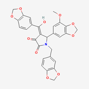 4-(1,3-benzodioxol-5-ylcarbonyl)-1-(1,3-benzodioxol-5-ylmethyl)-3-hydroxy-5-(7-methoxy-1,3-benzodioxol-5-yl)-1,5-dihydro-2H-pyrrol-2-one