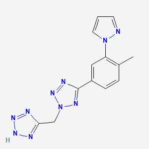 5-[4-methyl-3-(1H-pyrazol-1-yl)phenyl]-2-(2H-tetrazol-5-ylmethyl)-2H-tetrazole