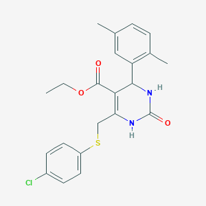 Ethyl 6-{[(4-chlorophenyl)sulfanyl]methyl}-4-(2,5-dimethylphenyl)-2-oxo-1,2,3,4-tetrahydropyrimidine-5-carboxylate