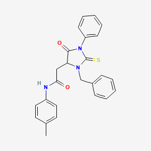 molecular formula C25H23N3O2S B11041380 2-(3-benzyl-5-oxo-1-phenyl-2-thioxoimidazolidin-4-yl)-N-(4-methylphenyl)acetamide 