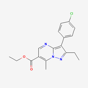 Ethyl 3-(4-chlorophenyl)-2-ethyl-7-methylpyrazolo[1,5-a]pyrimidine-6-carboxylate