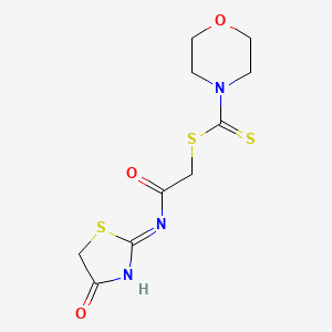 2-Oxo-2-[(4-oxo-4,5-dihydro-1,3-thiazol-2-yl)amino]ethyl morpholine-4-carbodithioate