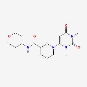 1-(1,3-dimethyl-2,6-dioxo-1,2,3,6-tetrahydropyrimidin-4-yl)-N-(oxan-4-yl)piperidine-3-carboxamide