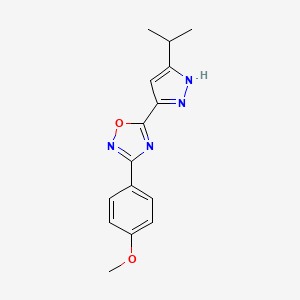 3-(4-methoxyphenyl)-5-[5-(propan-2-yl)-1H-pyrazol-3-yl]-1,2,4-oxadiazole