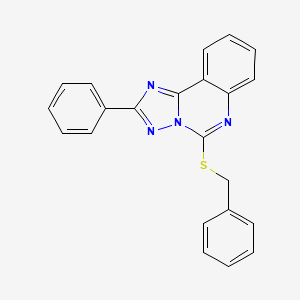 molecular formula C22H16N4S B11041452 5-(Benzylsulfanyl)-2-phenyl[1,2,4]triazolo[1,5-c]quinazoline 