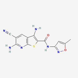 3,6-diamino-5-cyano-N-(5-methyl-1,2-oxazol-3-yl)thieno[2,3-b]pyridine-2-carboxamide