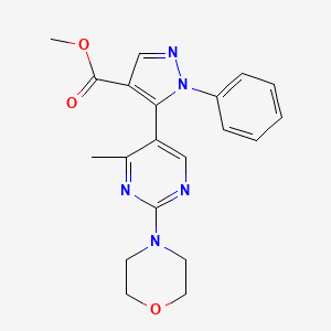 methyl 5-[4-methyl-2-(morpholin-4-yl)pyrimidin-5-yl]-1-phenyl-1H-pyrazole-4-carboxylate