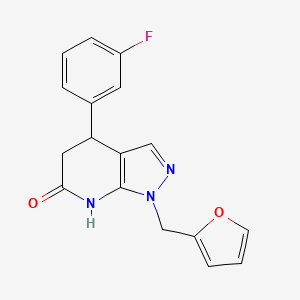 molecular formula C17H14FN3O2 B11041534 4-(3-fluorophenyl)-1-(furan-2-ylmethyl)-4,5-dihydro-1H-pyrazolo[3,4-b]pyridin-6-ol 