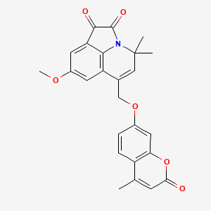 8-methoxy-4,4-dimethyl-6-{[(4-methyl-2-oxo-2H-chromen-7-yl)oxy]methyl}-4H-pyrrolo[3,2,1-ij]quinoline-1,2-dione