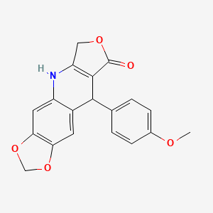 molecular formula C19H15NO5 B11041562 9-(4-Methoxyphenyl)-6,9-dihydro[1,3]dioxolo[4,5-g]furo[3,4-b]quinolin-8(5H)-one 