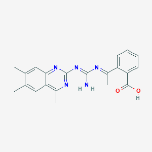 molecular formula C21H21N5O2 B11041599 2-{(1E)-N-[N-(4,6,7-trimethylquinazolin-2-yl)carbamimidoyl]ethanimidoyl}benzoic acid 