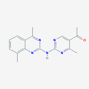 molecular formula C17H17N5O B11041618 1-[2-(4,8-Dimethyl-quinazolin-2-ylamino)-4-methyl-pyrimidin-5-yl]-ethanone 