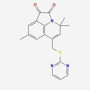 molecular formula C19H17N3O2S B11041648 4,4,8-Trimethyl-6-[(2-pyrimidinylsulfanyl)methyl]-4H-pyrrolo[3,2,1-IJ]quinoline-1,2-dione 