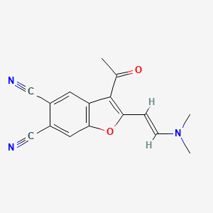 molecular formula C16H13N3O2 B11041692 3-Acetyl-2-[(E)-2-(dimethylamino)ethenyl]-1-benzofuran-5,6-dicarbonitrile 