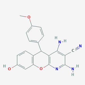 molecular formula C20H16N4O3 B11041706 2,4-diamino-8-hydroxy-5-(4-methoxyphenyl)-5H-chromeno[2,3-b]pyridine-3-carbonitrile 