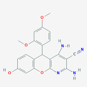 molecular formula C21H18N4O4 B11041736 2,4-diamino-5-(2,4-dimethoxyphenyl)-8-hydroxy-5H-chromeno[2,3-b]pyridine-3-carbonitrile 