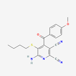 6-Amino-5-(butylsulfanyl)-2-cyano-4-(4-methoxybenzoyl)-3-pyridyl cyanide