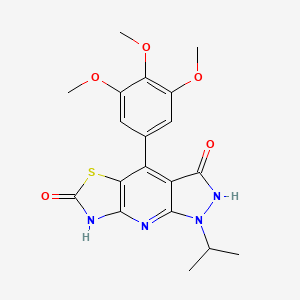 1-Isopropyl-4-(3,4,5-trimethoxyphenyl)-1H-pyrazolo[3,4-B][1,3]thiazolo[5,4-E]pyridine-3,6(2H,7H)-dione