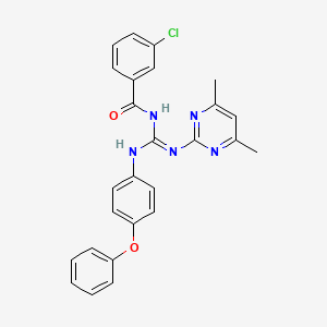 3-chloro-N-{(E)-[(4,6-dimethylpyrimidin-2-yl)amino][(4-phenoxyphenyl)amino]methylidene}benzamide