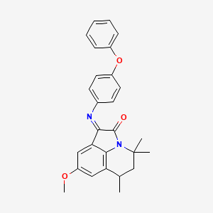 (1E)-8-methoxy-4,4,6-trimethyl-1-[(4-phenoxyphenyl)imino]-5,6-dihydro-4H-pyrrolo[3,2,1-ij]quinolin-2(1H)-one