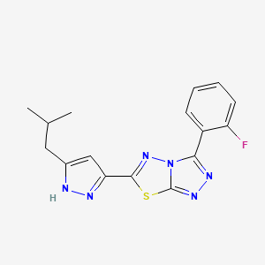 3-(2-fluorophenyl)-6-[5-(2-methylpropyl)-1H-pyrazol-3-yl][1,2,4]triazolo[3,4-b][1,3,4]thiadiazole