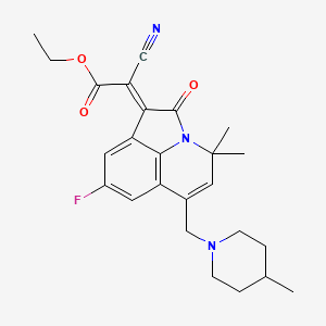 Ethyl 2-cyano-2-[8-fluoro-4,4-dimethyl-6-[(4-methylpiperidino)methyl]-2-oxo-4H-pyrrolo[3,2,1-IJ]quinolin-1(2H)-yliden]acetate