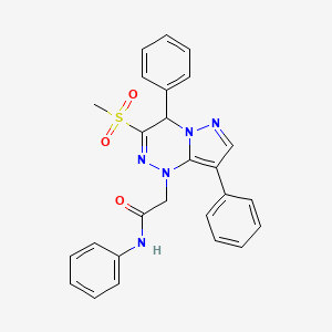 molecular formula C26H23N5O3S B11041987 2-[3-(methylsulfonyl)-4,8-diphenylpyrazolo[5,1-c][1,2,4]triazin-1(4H)-yl]-N-phenylacetamide 