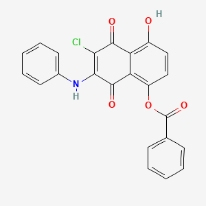 6-Chloro-4-hydroxy-5,8-dioxo-7-(phenylamino)-5,8-dihydronaphthalen-1-yl benzoate