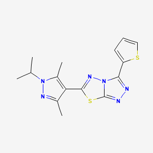 6-[3,5-dimethyl-1-(propan-2-yl)-1H-pyrazol-4-yl]-3-(thiophen-2-yl)[1,2,4]triazolo[3,4-b][1,3,4]thiadiazole