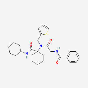 N-(2-{[1-(cyclohexylcarbamoyl)cyclohexyl](thiophen-2-ylmethyl)amino}-2-oxoethyl)benzamide