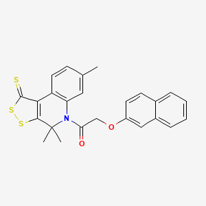 2-(naphthalen-2-yloxy)-1-(4,4,7-trimethyl-1-thioxo-1,4-dihydro-5H-[1,2]dithiolo[3,4-c]quinolin-5-yl)ethanone