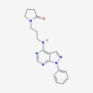 1-[3-({1-Phenyl-1H-pyrazolo[3,4-D]pyrimidin-4-YL}amino)propyl]pyrrolidin-2-one