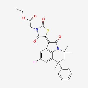 ethyl [(5Z)-5-(8-fluoro-4,4,6-trimethyl-2-oxo-6-phenyl-5,6-dihydro-4H-pyrrolo[3,2,1-ij]quinolin-1(2H)-ylidene)-2,4-dioxo-1,3-thiazolidin-3-yl]acetate