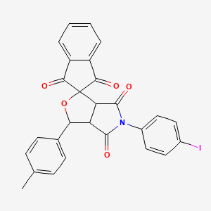 5-(4-iodophenyl)-3-(4-methylphenyl)-3a,6a-dihydrospiro[furo[3,4-c]pyrrole-1,2'-indene]-1',3',4,6(3H,5H)-tetrone