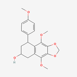 4,9-Dimethoxy-8-(4-methoxyphenyl)-5,6,7,8-tetrahydronaphtho[2,3-d][1,3]dioxol-6-ol