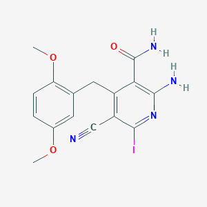 2-Amino-5-cyano-4-(2,5-dimethoxybenzyl)-6-iodopyridine-3-carboxamide