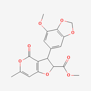 methyl 3-(7-methoxy-1,3-benzodioxol-5-yl)-6-methyl-4-oxo-2,3-dihydro-4H-furo[3,2-c]pyran-2-carboxylate