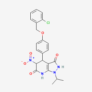 4-{4-[(2-chlorobenzyl)oxy]phenyl}-5-nitro-1-(propan-2-yl)-4,7-dihydro-1H-pyrazolo[3,4-b]pyridine-3,6(2H,5H)-dione