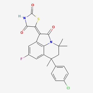 (5Z)-5-[6-(4-chlorophenyl)-8-fluoro-4,4,6-trimethyl-2-oxo-5,6-dihydro-4H-pyrrolo[3,2,1-ij]quinolin-1(2H)-ylidene]-1,3-thiazolidine-2,4-dione