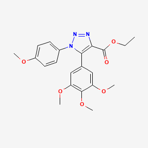 molecular formula C21H23N3O6 B11042543 ethyl 1-(4-methoxyphenyl)-5-(3,4,5-trimethoxyphenyl)-1H-1,2,3-triazole-4-carboxylate 