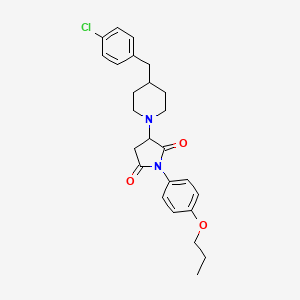 molecular formula C25H29ClN2O3 B11042590 3-[4-(4-Chlorobenzyl)piperidin-1-yl]-1-(4-propoxyphenyl)pyrrolidine-2,5-dione 