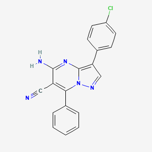 molecular formula C19H12ClN5 B11042597 5-Amino-3-(4-chlorophenyl)-7-phenylpyrazolo[1,5-a]pyrimidine-6-carbonitrile 