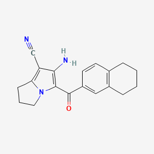 molecular formula C19H19N3O B11042630 2-Amino-3-[(5,6,7,8-tetrahydronaphthalen-2-yl)carbonyl]-6,7-dihydro-5H-pyrrolizine-1-carbonitrile 