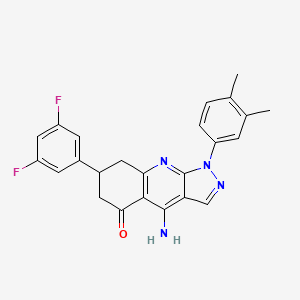 molecular formula C24H20F2N4O B11042727 4-Amino-7-(3,5-difluorophenyl)-1-(3,4-dimethylphenyl)-1H,5H,6H,7H,8H-pyrazolo[3,4-B]quinolin-5-one 