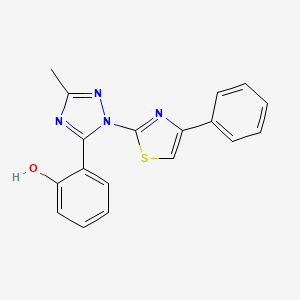 molecular formula C18H14N4OS B11042779 2-[3-methyl-1-(4-phenyl-1,3-thiazol-2-yl)-1H-1,2,4-triazol-5-yl]phenol 