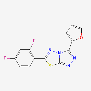 molecular formula C13H6F2N4OS B11042866 6-(2,4-Difluorophenyl)-3-(furan-2-yl)-[1,2,4]triazolo[3,4-b][1,3,4]thiadiazole 