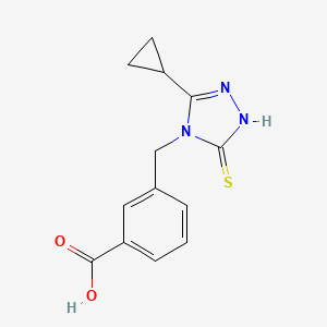 molecular formula C13H13N3O2S B11042867 3-[(3-cyclopropyl-5-sulfanyl-4H-1,2,4-triazol-4-yl)methyl]benzoic acid 