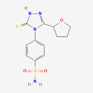 molecular formula C12H14N4O3S2 B11042869 4-[3-(Oxolan-2-yl)-5-sulfanyl-1,2,4-triazol-4-yl]benzenesulfonamide 