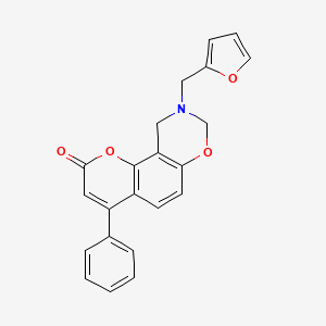 molecular formula C22H17NO4 B11042875 9-(furan-2-ylmethyl)-4-phenyl-9,10-dihydro-2H,8H-chromeno[8,7-e][1,3]oxazin-2-one 