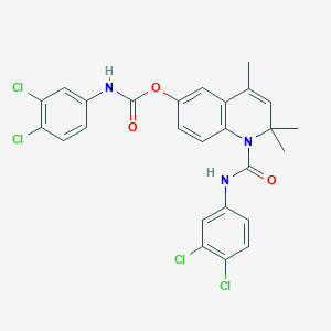 molecular formula C26H21Cl4N3O3 B11042881 1-[(3,4-Dichlorophenyl)carbamoyl]-2,2,4-trimethyl-1,2-dihydroquinolin-6-yl (3,4-dichlorophenyl)carbamate 